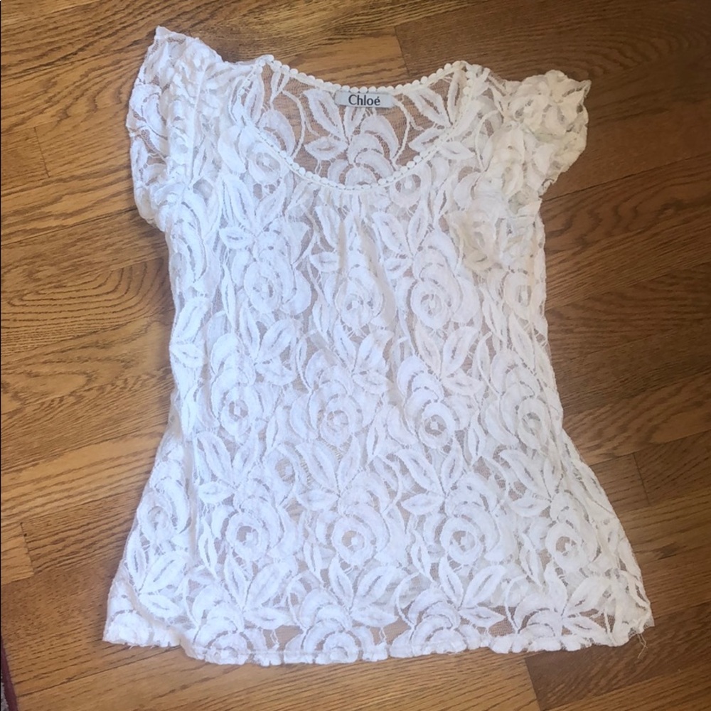 Chloe white lace top